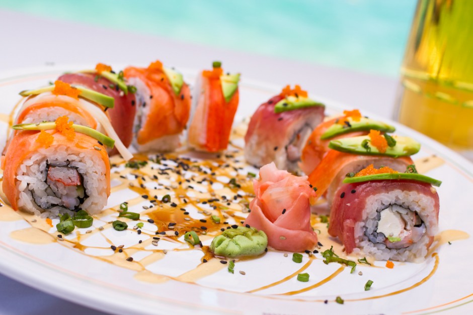 rainbow-roll | Mango Deck Restaurant & Beach Club - Medano Beach, Cabo San  Lucas, Los Cabos, Mexico